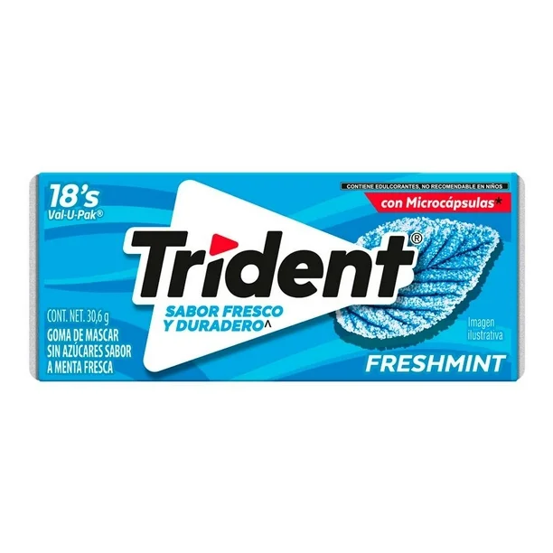 Trident Sabor Menta Fresca 18 Unidades